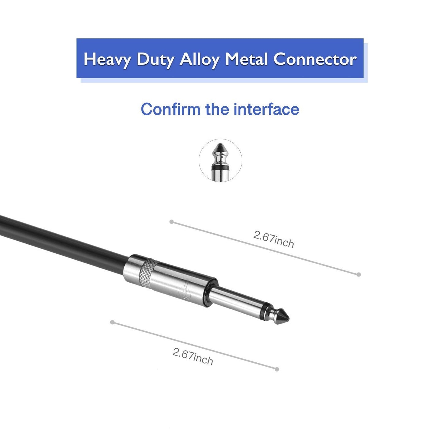 2Pack 100 Ft 1/4" to 1/4" Speaker Cables, True 12AWG Patch Cords, 1/4 Male Inch DJ/PA Audio Speaker Cable 12 Gauge Wire.