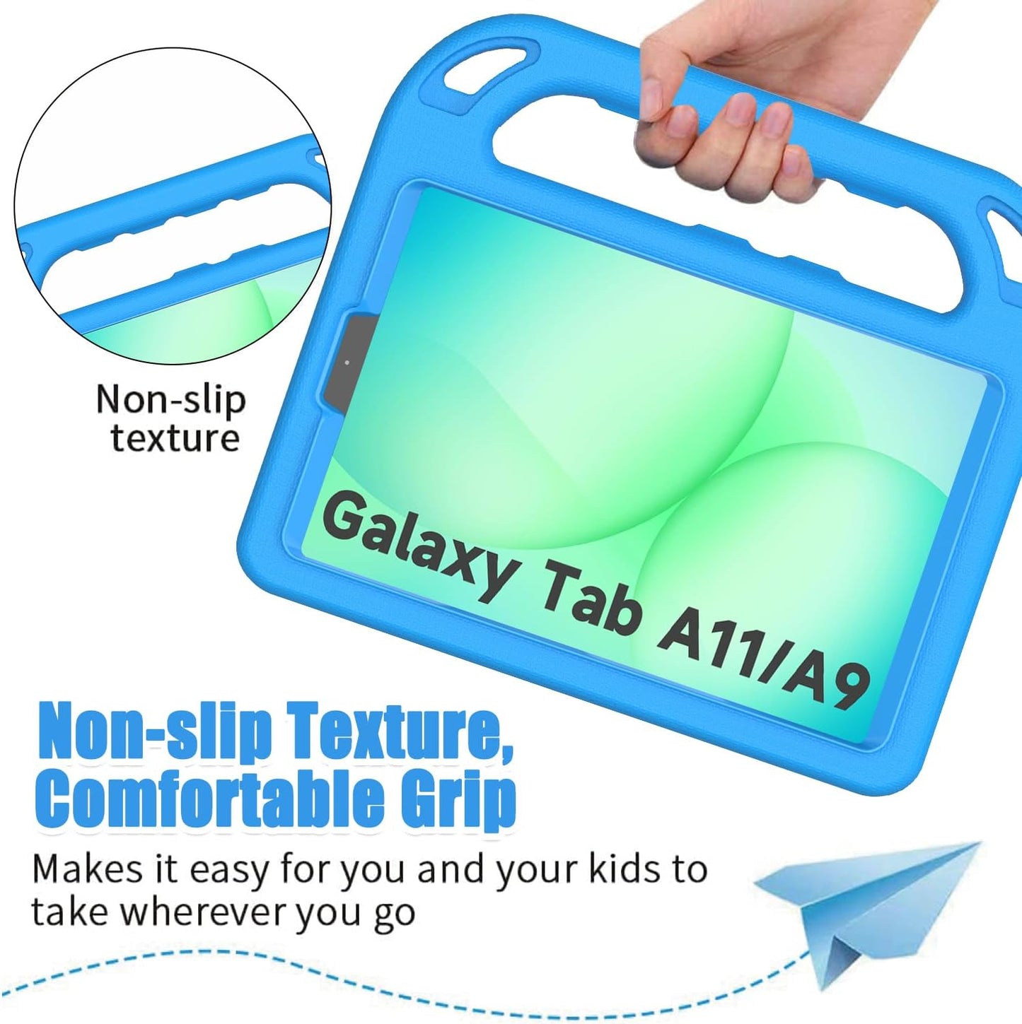 Kids Case for Samsung Galaxy Tab A7 Lite 8.7 Inch 2021(Sm-T220/T225),Tab A7 Lite Case with Built-In Screen Protector, Shockproof Handle Stand Kids Case for Samsung Galaxy Tab A7 Lite 2021 - Blue
