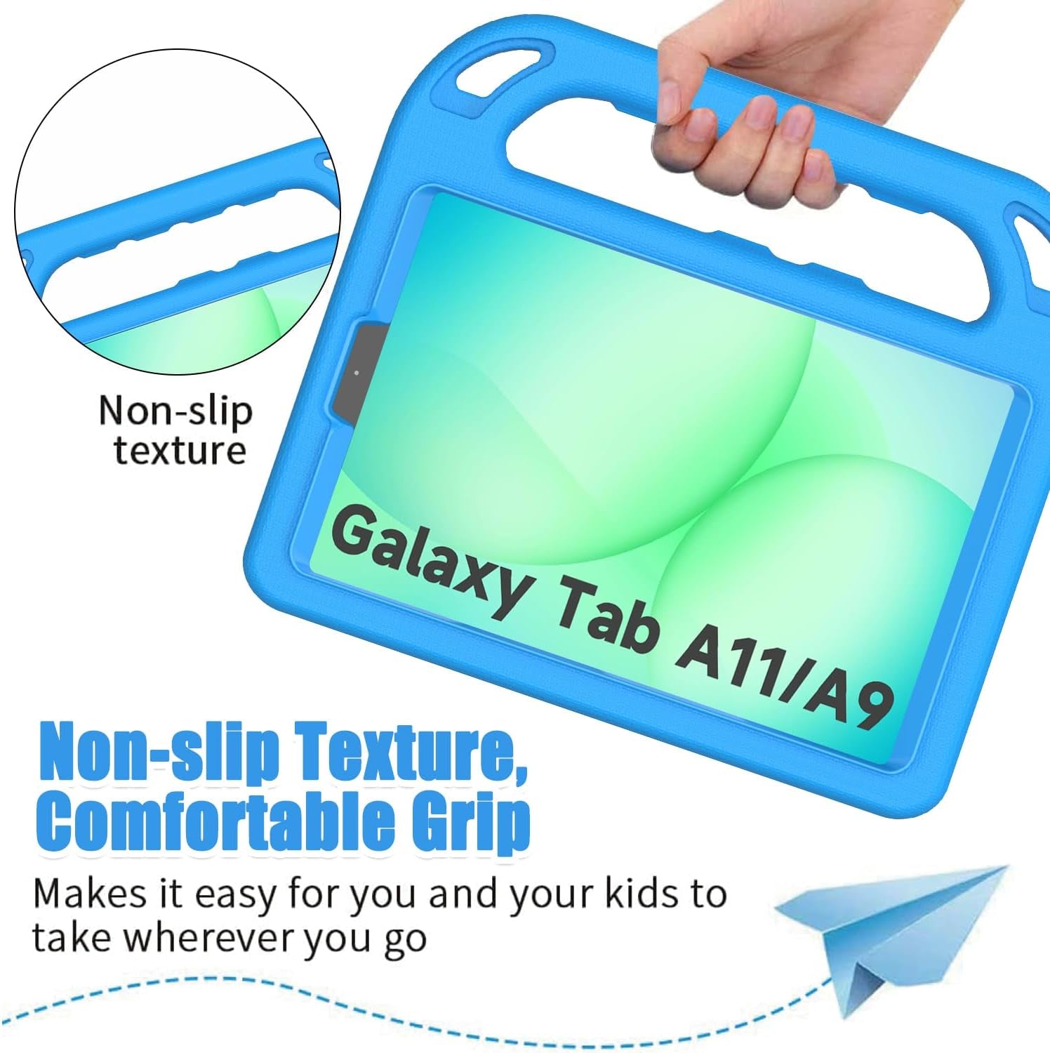 Kids Case for Samsung Galaxy Tab A7 Lite 8.7 Inch 2021(Sm-T220/T225),Tab A7 Lite Case with Built-In Screen Protector, Shockproof Handle Stand Kids Case for Samsung Galaxy Tab A7 Lite 2021 - Blue