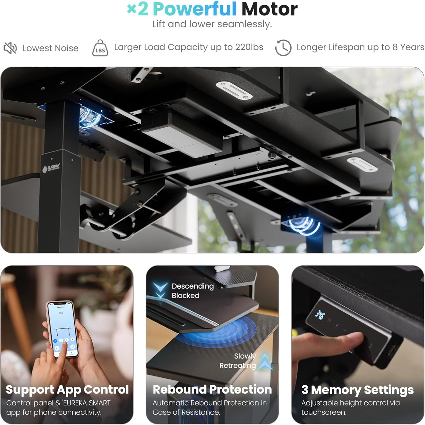 Gaming Desk, Standing Desk Keyboard Tray, 72" Wing Shaped Music Studio Desk Electric Adjustable Height Desk Sit Stand Desk with LED Shelves, Gaming Recording Live Stream, Slot Design