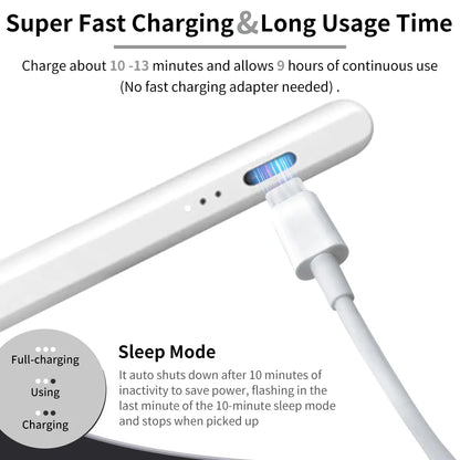 Stylus Pen for Ipad,Fast Charge,With Palm Rejection Tilt Sensitivity, Pencil Compatible with Ipad 6/7/8/9/10, Pro12.9&11",Air3/4/5, Mini5/6