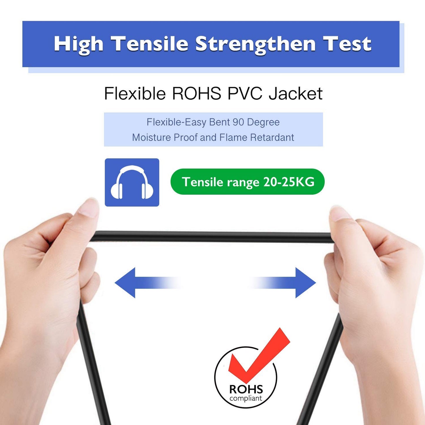 2Pack 100 Ft 1/4" to 1/4" Speaker Cables, True 12AWG Patch Cords, 1/4 Male Inch DJ/PA Audio Speaker Cable 12 Gauge Wire.