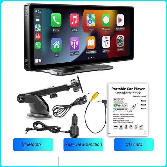 10.26-Inch Wireless Carplay Android Auto Car Portable GPS Navigation Car Display Screen Central Control Screen Radio