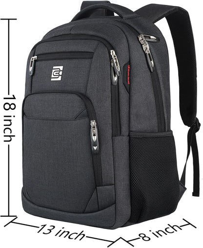 Laptop Backpack,Business Travel anti Theft Slim Durable Laptops Backpack with USB Charging Port,Water Resistant College School Computer Bag for Women & Men Fits 15.6 Inch Laptop and Notebook - Black