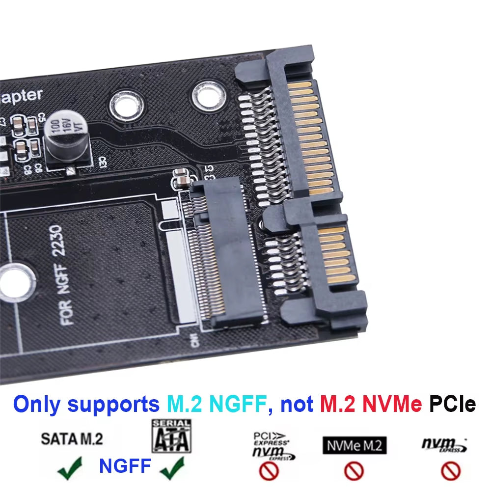 M.2 NGFF SSD to SATA 3 3.0 Adapter Card Converter B B&M Key Protocol Solid State Disk Drive 2230 2280 2242