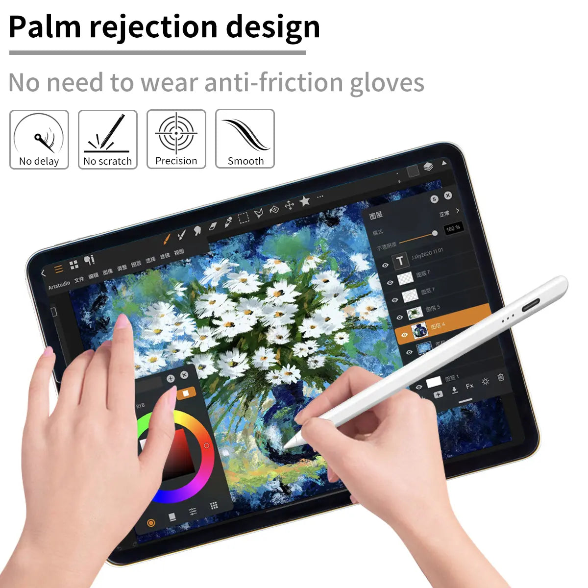 Stylus Pen for Ipad,Fast Charge,With Palm Rejection Tilt Sensitivity, Pencil Compatible with Ipad 6/7/8/9/10, Pro12.9&11",Air3/4/5, Mini5/6